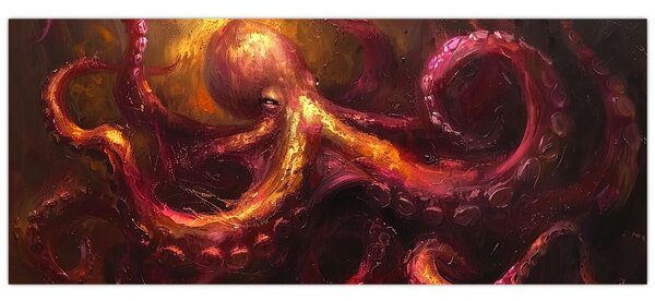 Tablou - Octopus, pictură în ulei (120x50 cm)