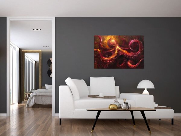 Tablou - Octopus, pictură în ulei (90x60 cm)