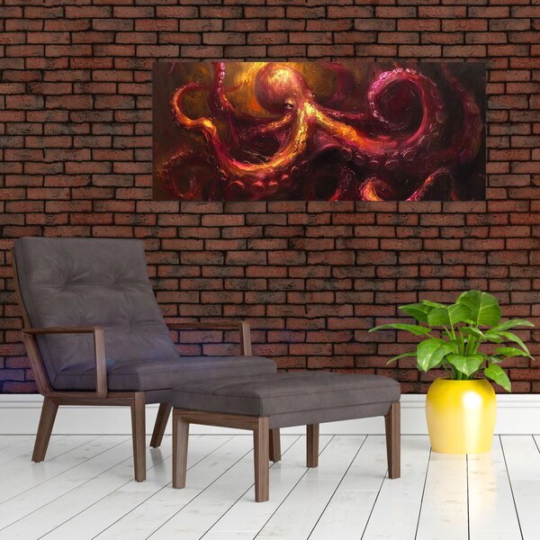 Tablou - Octopus, pictură în ulei (120x50 cm)