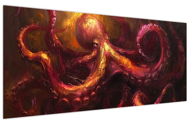 Tablou - Octopus, pictură în ulei (120x50 cm)
