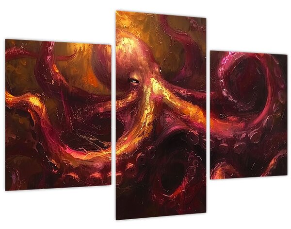 Tablou - Octopus, pictură în ulei (90x60 cm)