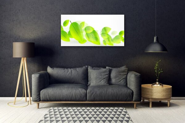 Tablou pe sticla Frunze verde florale