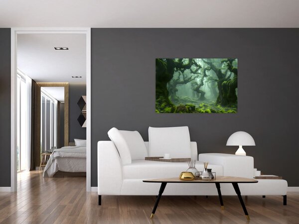 Tablou - O pădure acoperită de mușchi (90x60 cm)