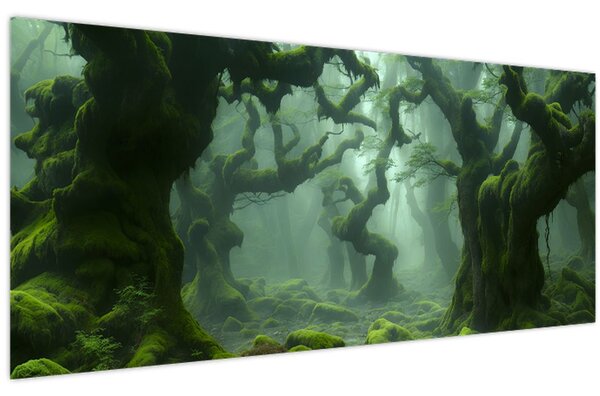 Tablou - O pădure acoperită de mușchi (120x50 cm)