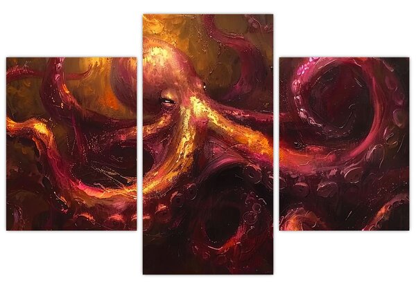 Tablou - Octopus, pictură în ulei (90x60 cm)