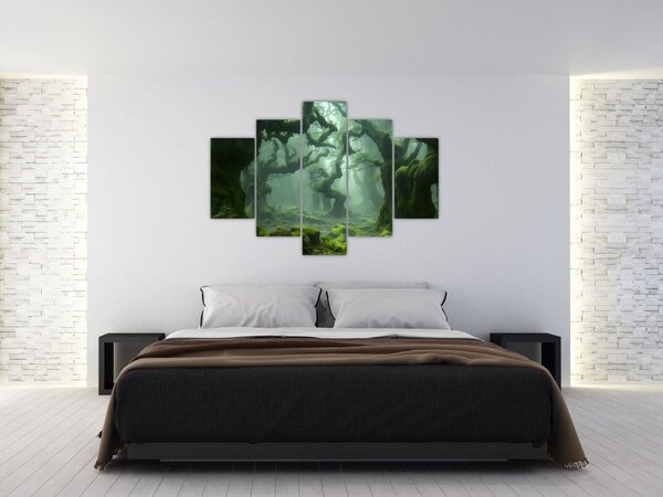 Tablou - O pădure acoperită de mușchi (150x105 cm)