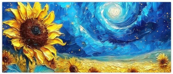 Tablou - Pictura floarea-soarelui (120x50 cm)