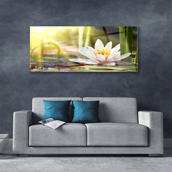 Tablou pe sticla Florale flori albe
