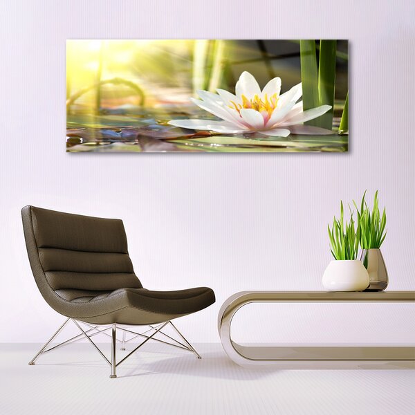 Tablou pe sticla Florale flori albe