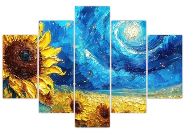 Tablou - Pictura floarea-soarelui (150x105 cm)