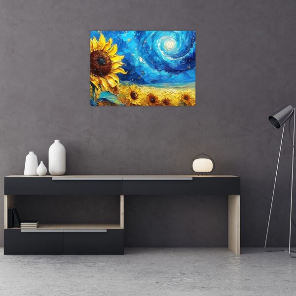 Tablou - Pictura floarea-soarelui (70x50 cm)