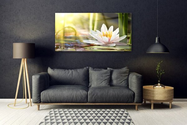 Tablou pe sticla Florale flori albe