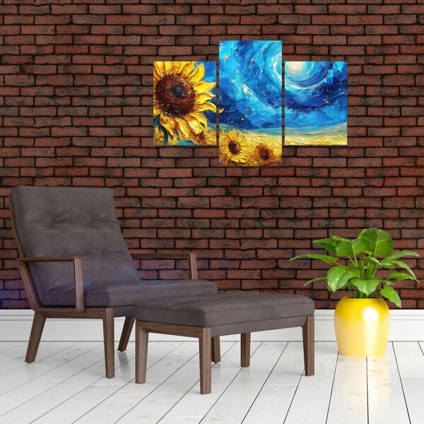 Tablou - Pictura floarea-soarelui (90x60 cm)