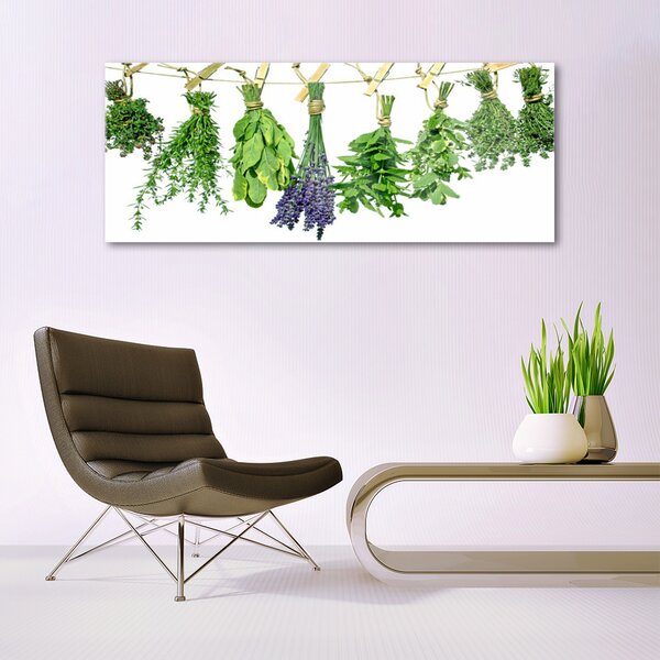 Tablou pe sticla Petale Floral Verde Violet