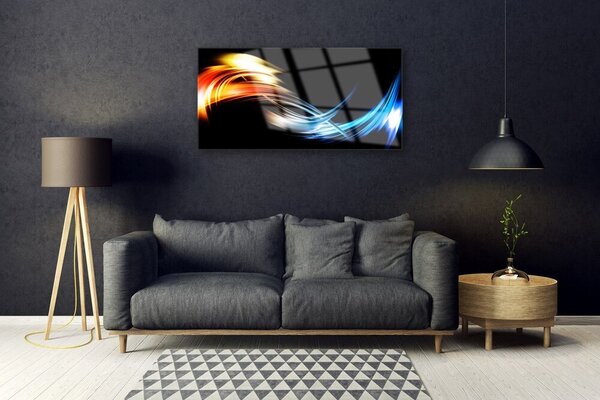 Tablouri acrilice Abstract Art Negru Galben Portocaliu Albastru