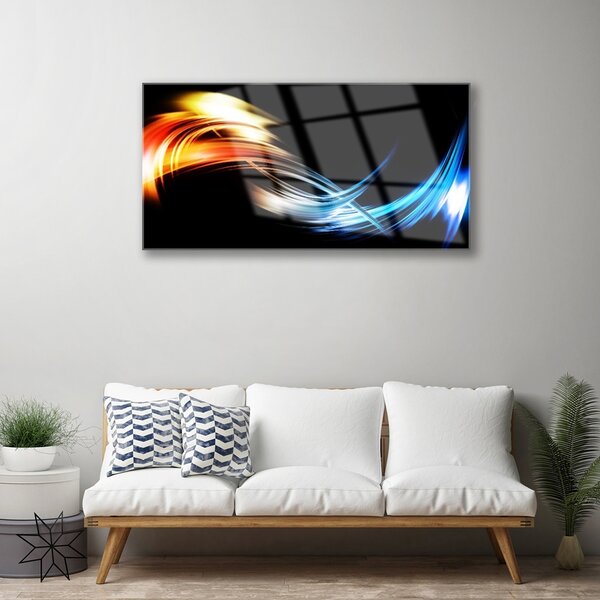 Tablouri acrilice Abstract Art Negru Galben Portocaliu Albastru