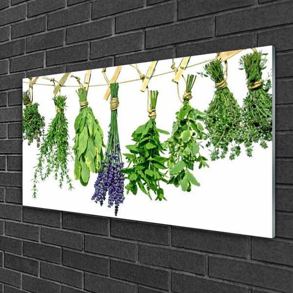Tablou pe sticla Petale Floral Verde Violet
