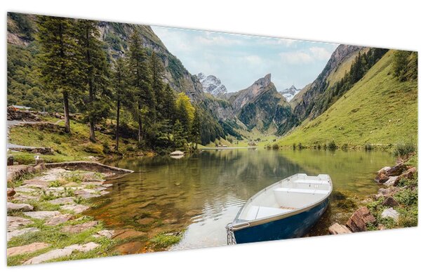 Tablou - Seealpsee, lac din Elveția (120x50 cm)