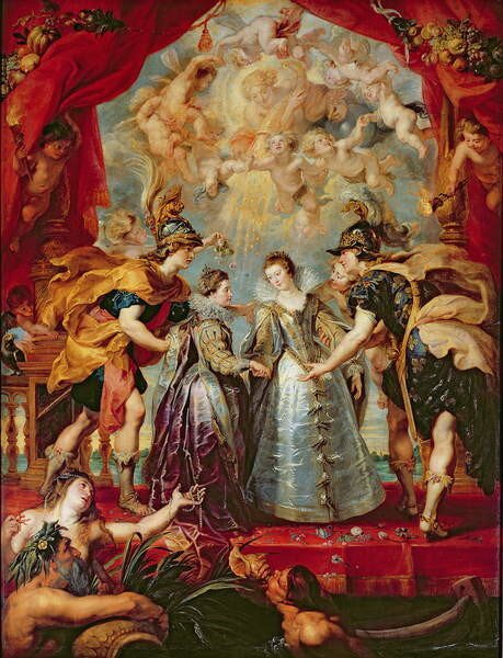 Peter Paul Rubens - Artă imprimată The Medici Cycle: Exchange of the Two Princesses of France and Spain, (30 x 40 cm)