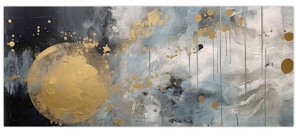 Tablou - Abstracție cu minge de aur (120x50 cm)
