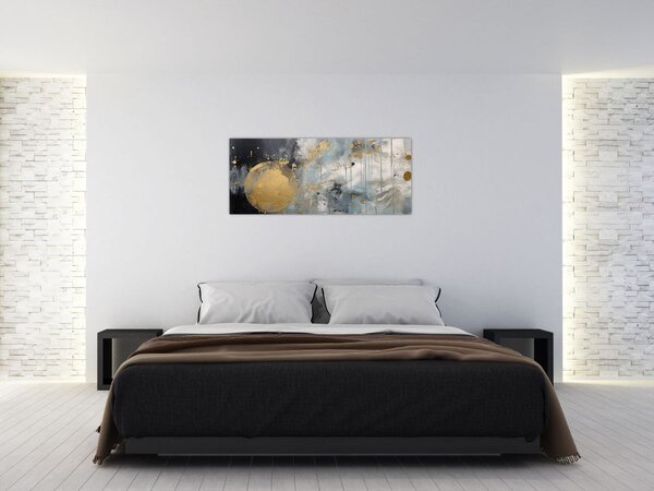 Tablou - Abstracție cu minge de aur (120x50 cm)