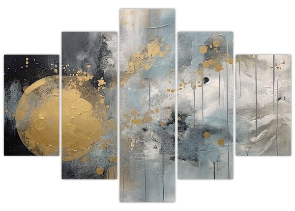 Tablou - Abstracție cu minge de aur (150x105 cm)