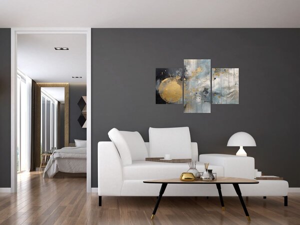 Tablou - Abstracție cu minge de aur (90x60 cm)