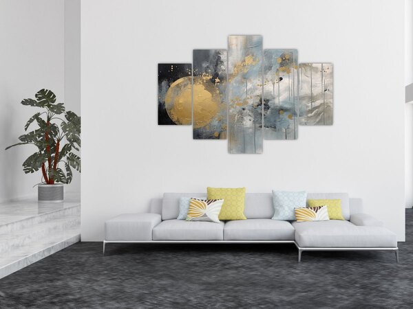 Tablou - Abstracție cu minge de aur (150x105 cm)