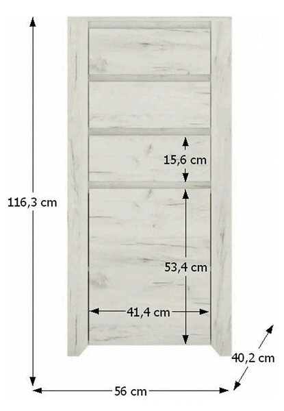 Comoda ANGEL TIP 35, alb, PAL melaminat, 56x40x116 cm