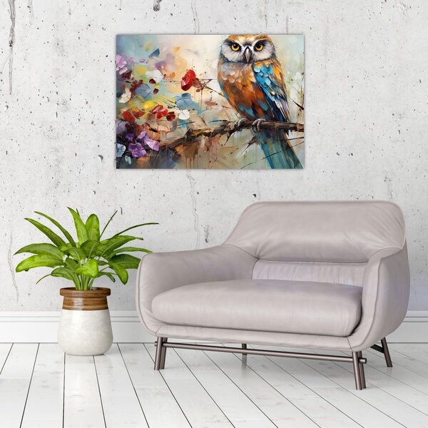 Tablou - Bufniță pictată (70x50 cm)