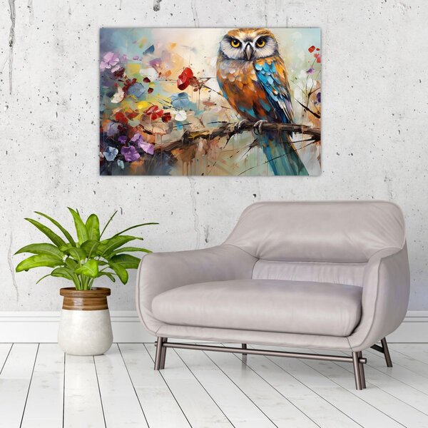 Tablou - Bufniță pictată (90x60 cm)