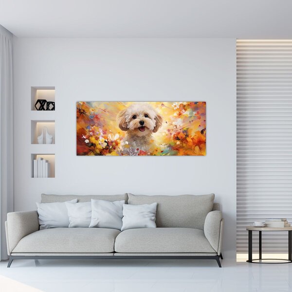 Tablou - Câine fericit (120x50 cm)