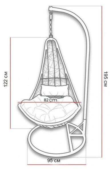 Fotoliu suspendat pentru terasa, 122x82x72 cm, suporta 120 kg, perne si tetiera gri, cadru otel, alb
