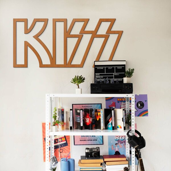DUBLEZ | Tablou din lemn pentru perete - Logo KISS