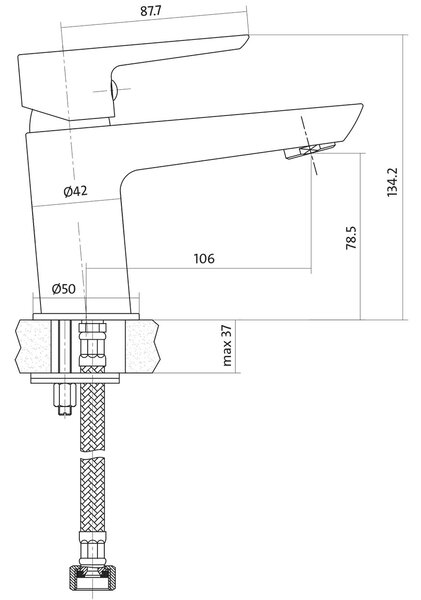 Cersanit Mille baterie lavoar stativ crom S951-045