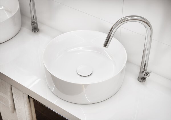 Cersanit Crea lavoar 38x38 cm rotund de blat alb luciu K114-020-ECO