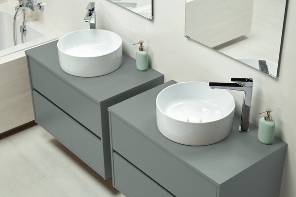 Cersanit Crea lavoar 38x38 cm rotund de blat alb luciu K114-020-ECO
