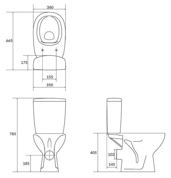 Cersanit Arteco vas wc compact alb K667-069