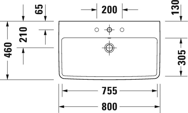 Duravit No. 1 lavoar 80x46 cm dreptunghiular mobilier alb luciu 23758000002