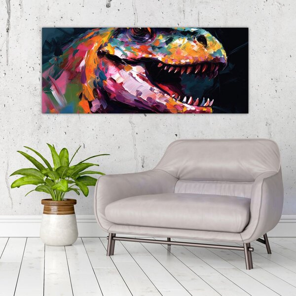 Tablou - Dinozaur, pictură (120x50 cm)