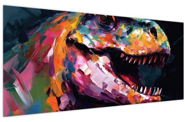 Tablou - Dinozaur, pictură (120x50 cm)