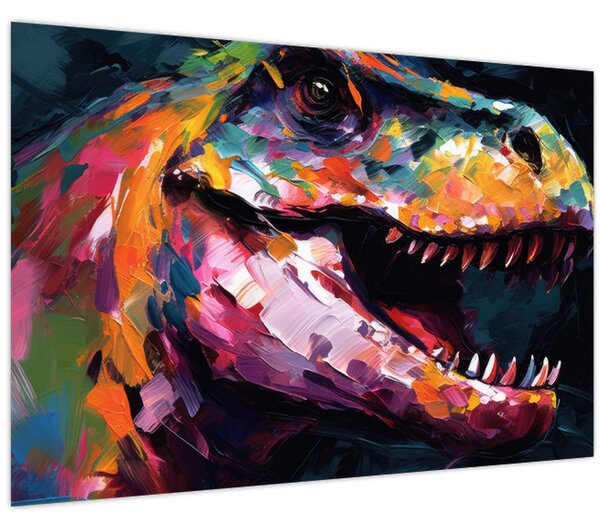 Tablou - Dinozaur, pictură (90x60 cm)