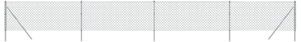 Gard de plasă de sârmă, argintiu, 0,8x10 m