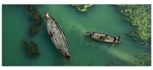 Tablou - Pescarii de pe râu (120x50 cm)