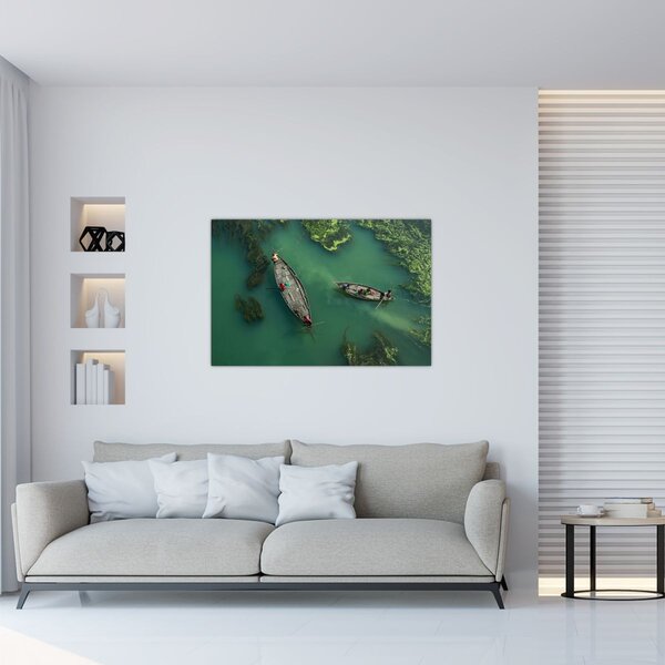 Tablou - Pescarii de pe râu (90x60 cm)