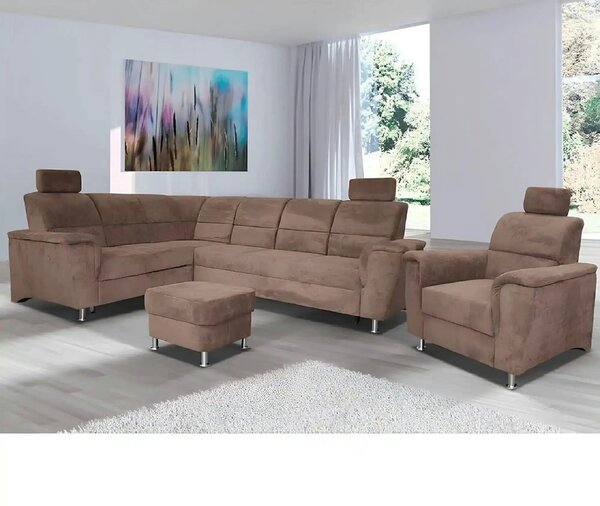 Taburet SANTIAGO, stofa catifelata maro - Matrix 5, 58x58x41 cm