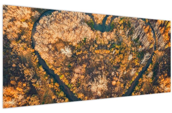 Tablou - Râu în formă de inimă (120x50 cm)