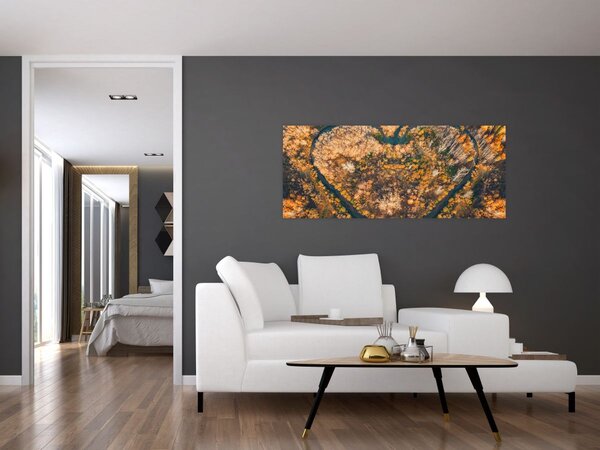 Tablou - Râu în formă de inimă (120x50 cm)