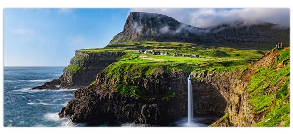 Tablou - Cascada Múlafossur (120x50 cm)