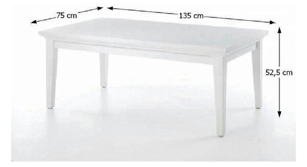 Masuta cafea PARIS 79872, alb, PAL infoliat, 135x75x53 cm